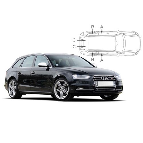 passgenaue Tönungsfolie - Scheibenfolie - selbsthaftend - Set Kombi für  Audi A4 Avant Typ B8 Bj. 2008-2015